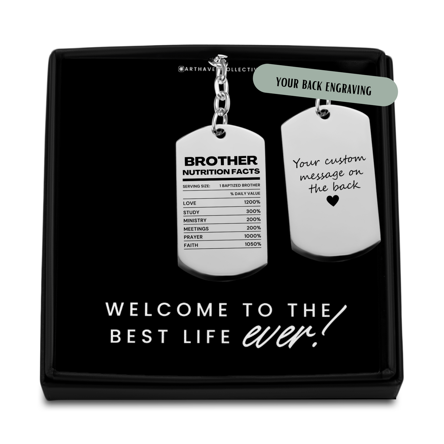 baptism keychain for brothers, best life ever keychain for brothers
