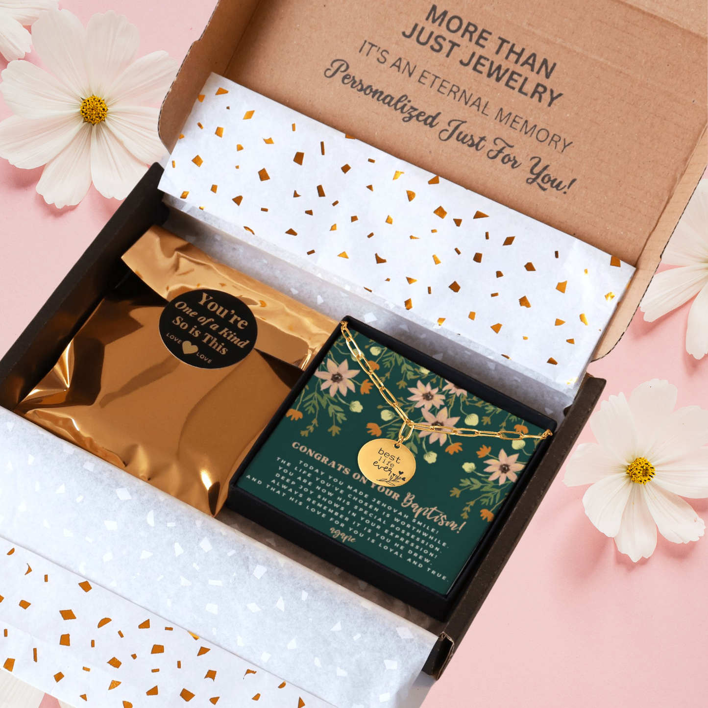 best life ever baptism necklace for sisters