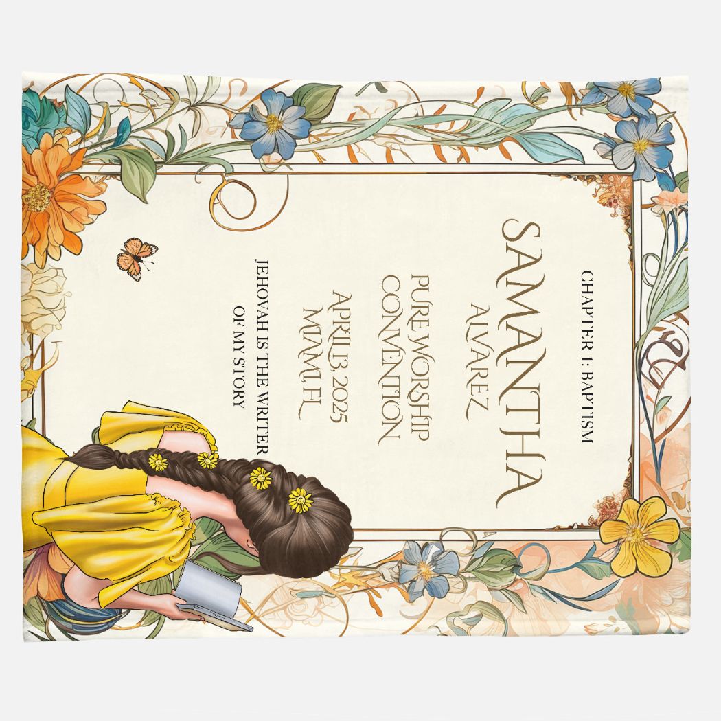 50x60 Baptism blanket for sisters, Baptism gifts for sisters