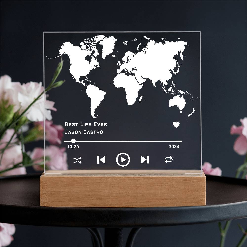 personalized best life ever baptism gift for boy, for brother, for sister, best life ever LED square plaque gift