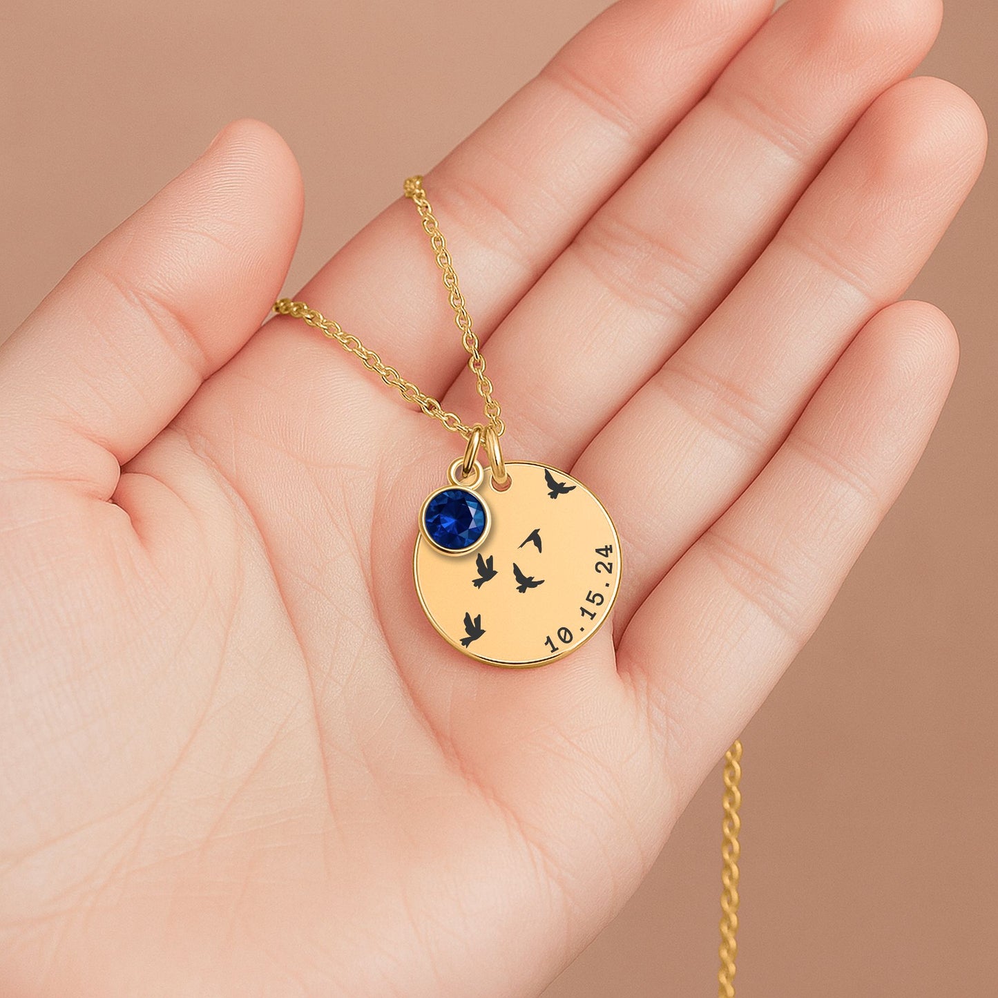 baptism necklace with stone for sisters, baptism gift for girls