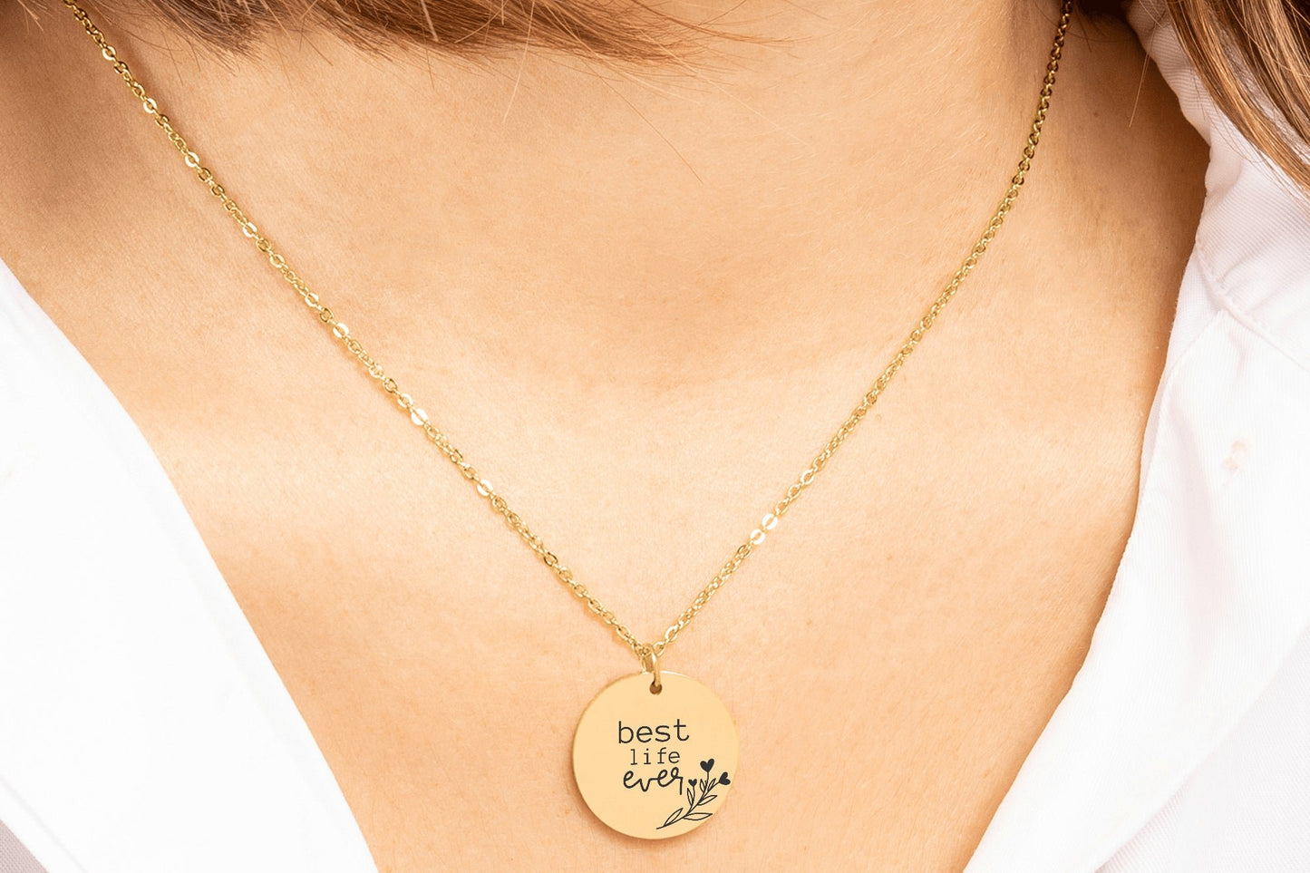 best life ever baptism necklace for sisters