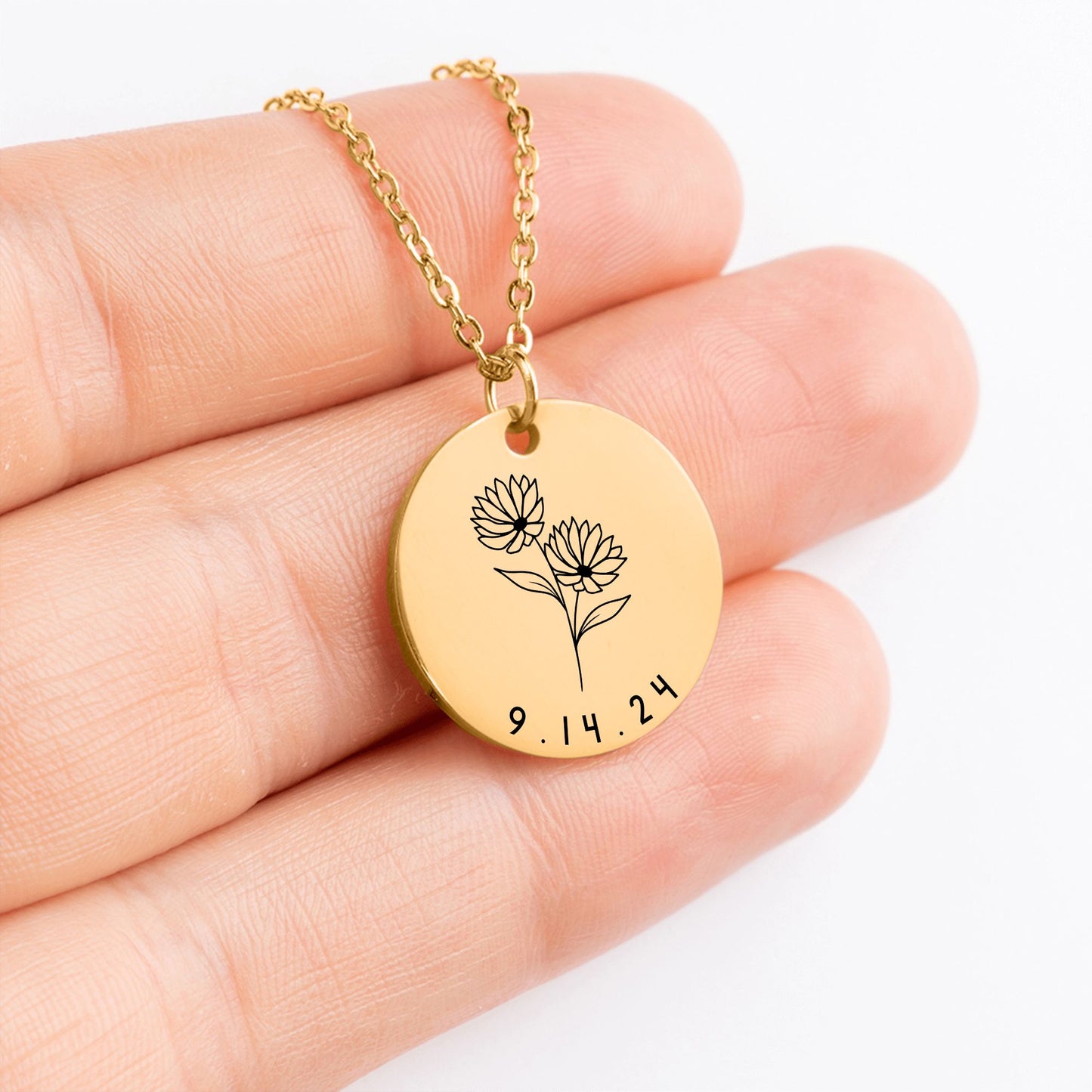 baptism date necklace for sisters, 2025 baptism gift for sisters