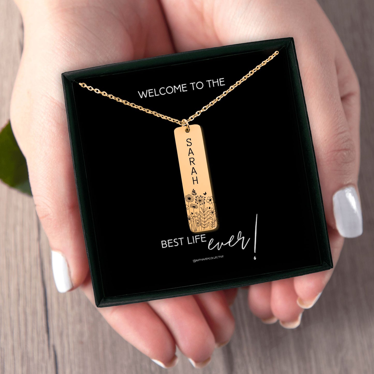 i vertical bar best life ever necklace for sisters