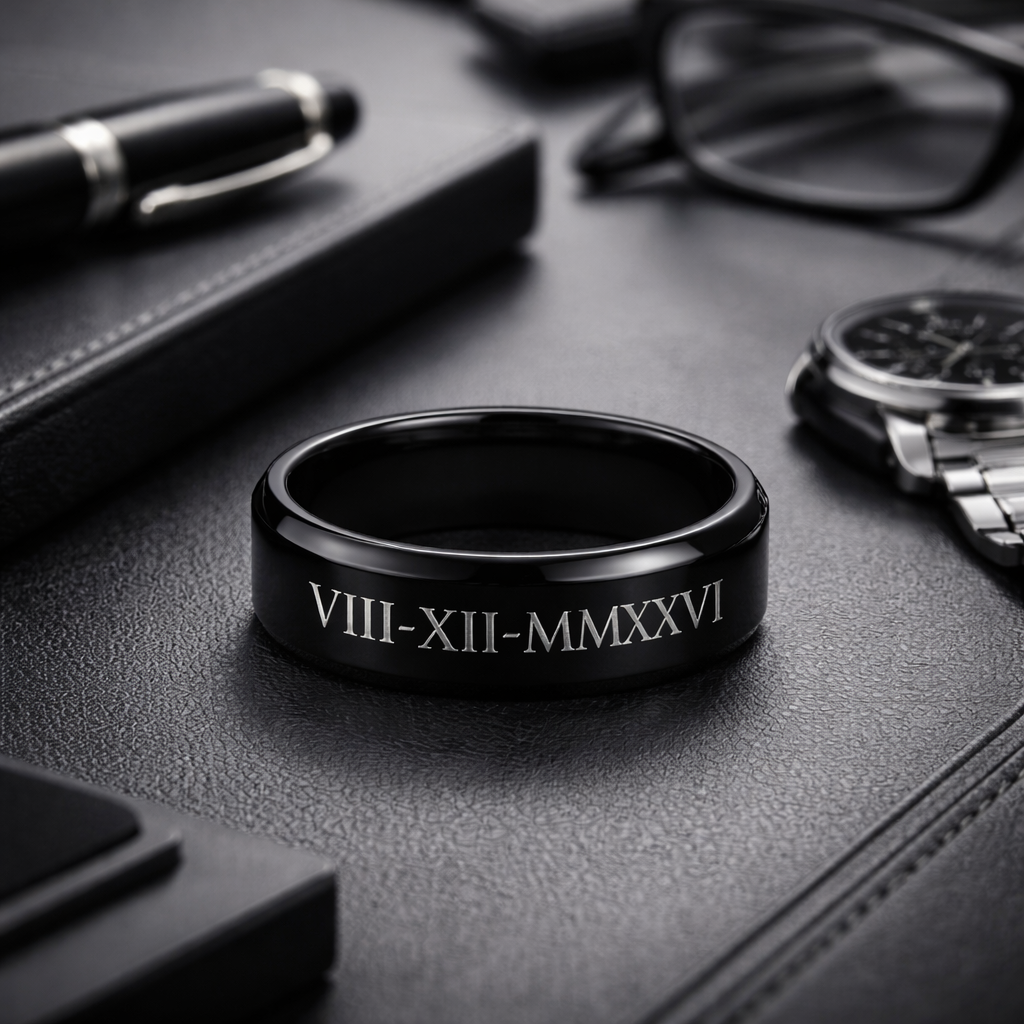 engraved baptism ring for brothers, baptism gift for men
