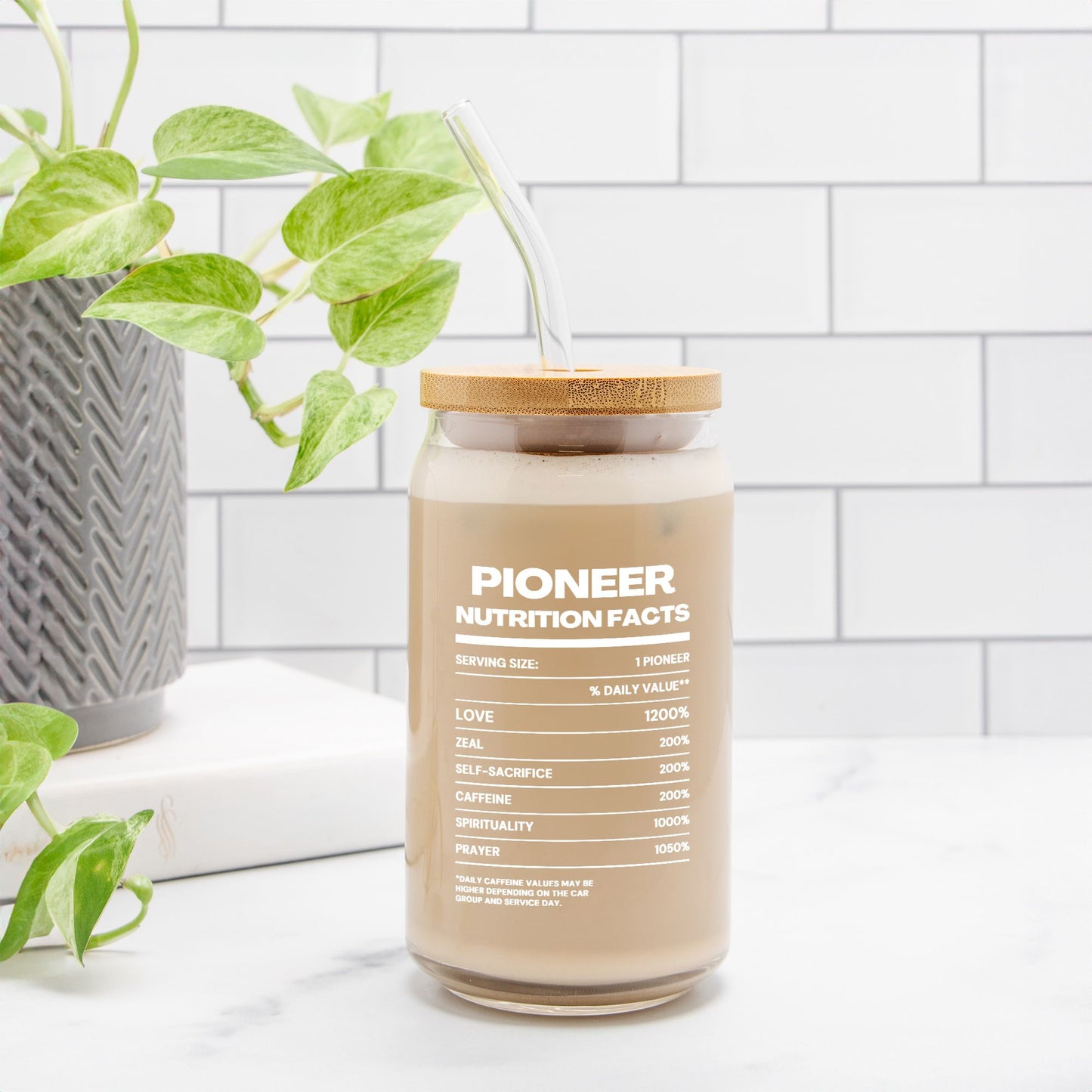 New Pioneer Gift, Pioneer School gift, Pioneer glass can tumbler,