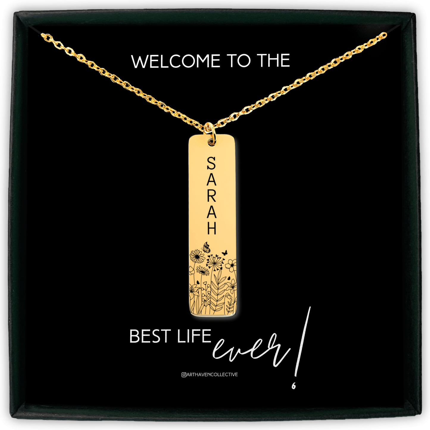 i vertical bar best life ever necklace for sisters