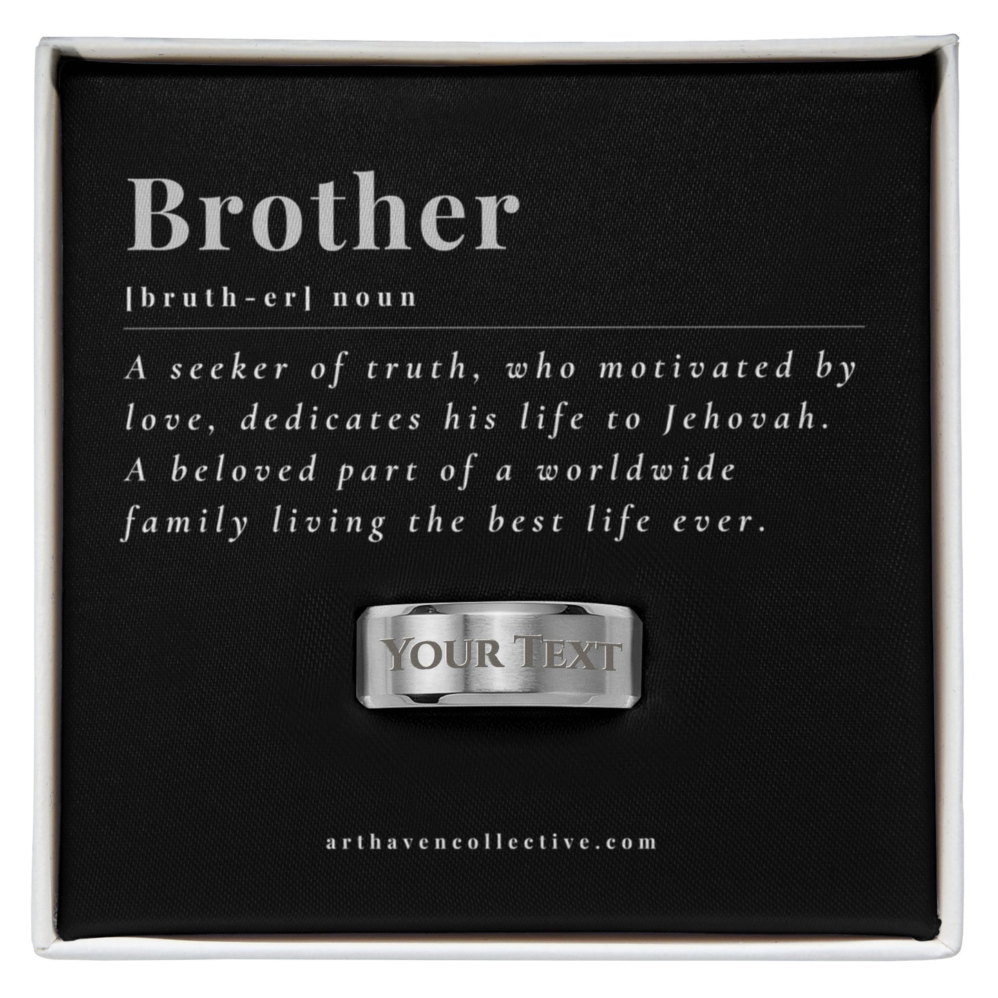 engraved baptism ring for brothers, baptism gift for men