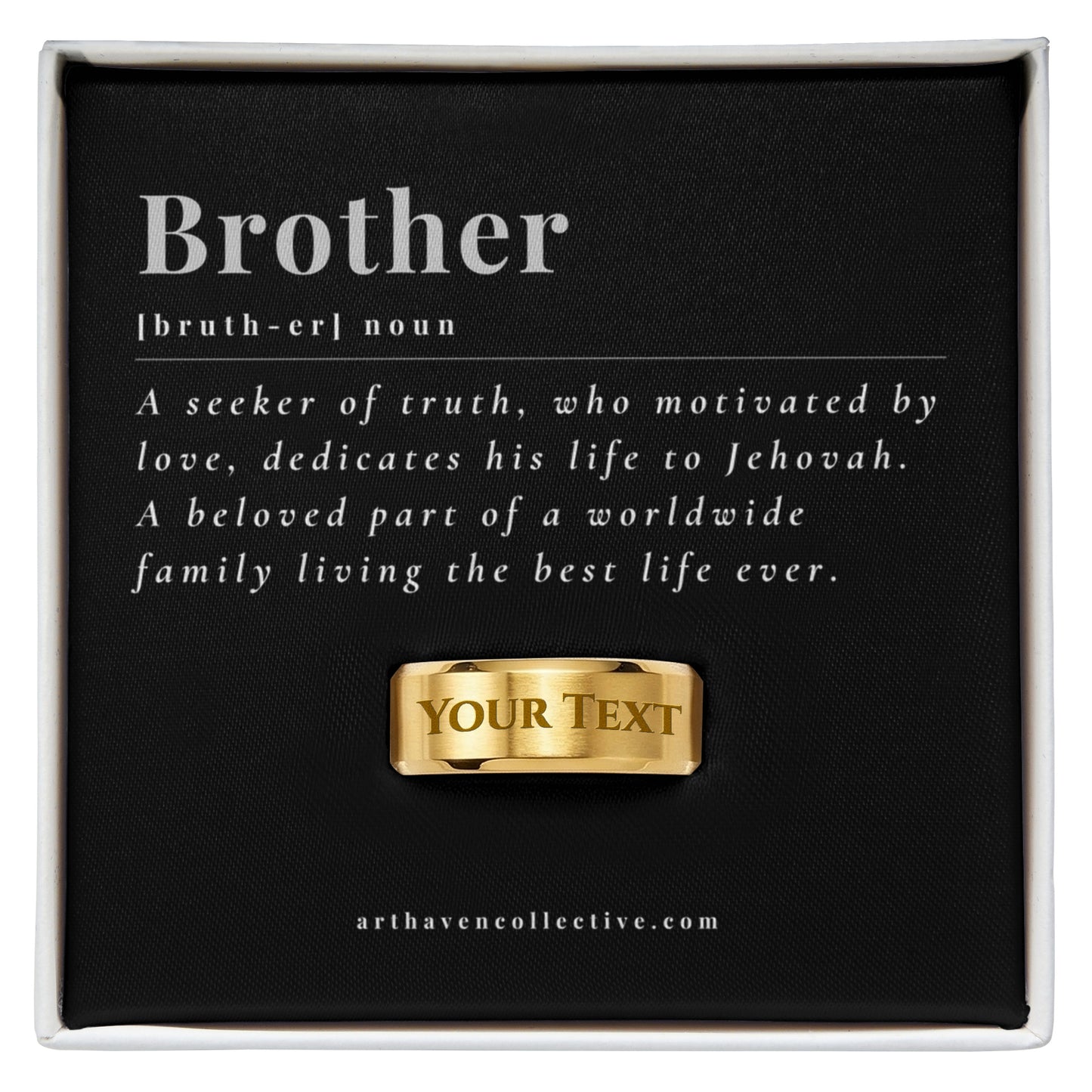 engraved baptism ring for brothers, baptism gift for men
