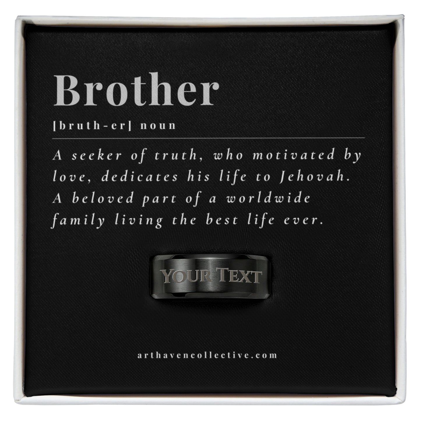 engraved baptism ring for brothers, baptism gift for men