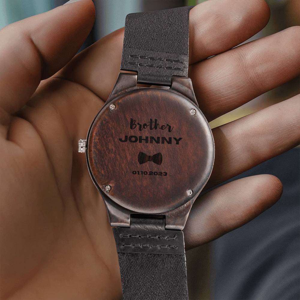 personalized best life ever engraved wood watch for brothers