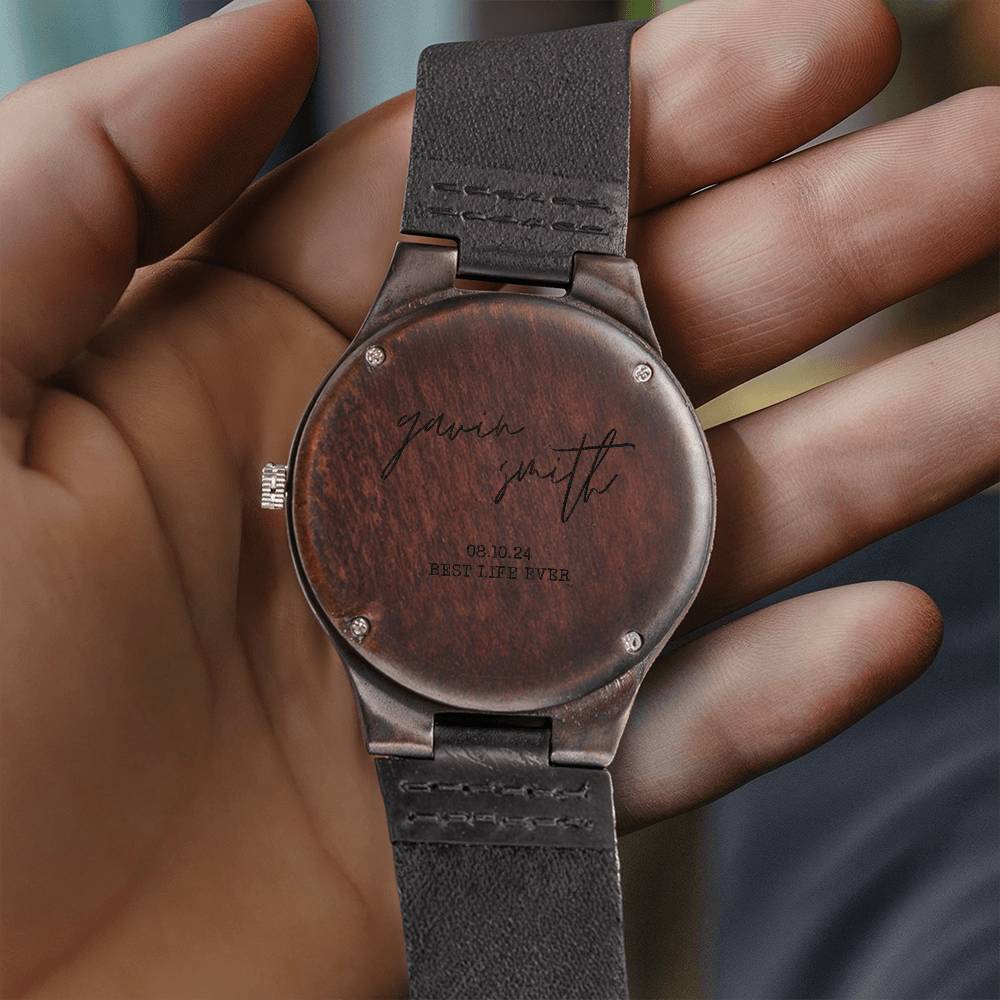 personalized best life ever wooden watch, engraved watch for brothers