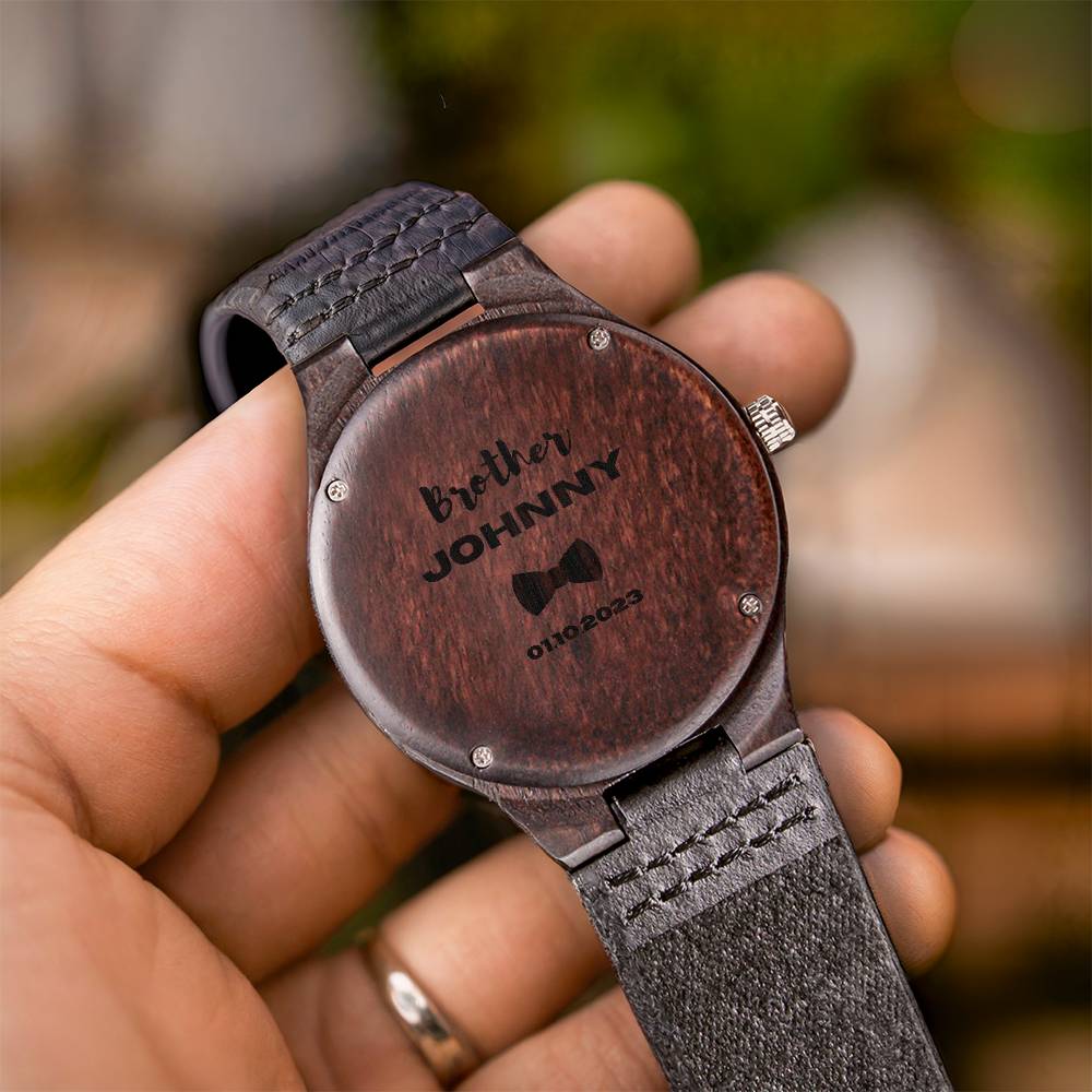 personalized best life ever engraved wood watch for brothers