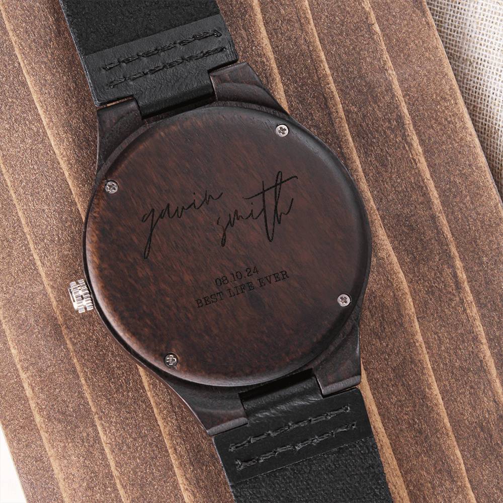 personalized best life ever wooden watch, engraved watch for brothers