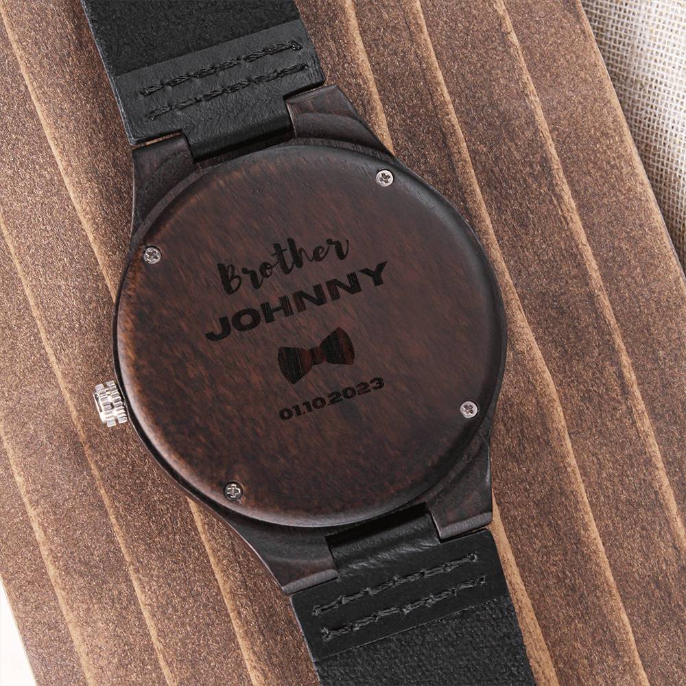 personalized best life ever engraved wood watch for brothers