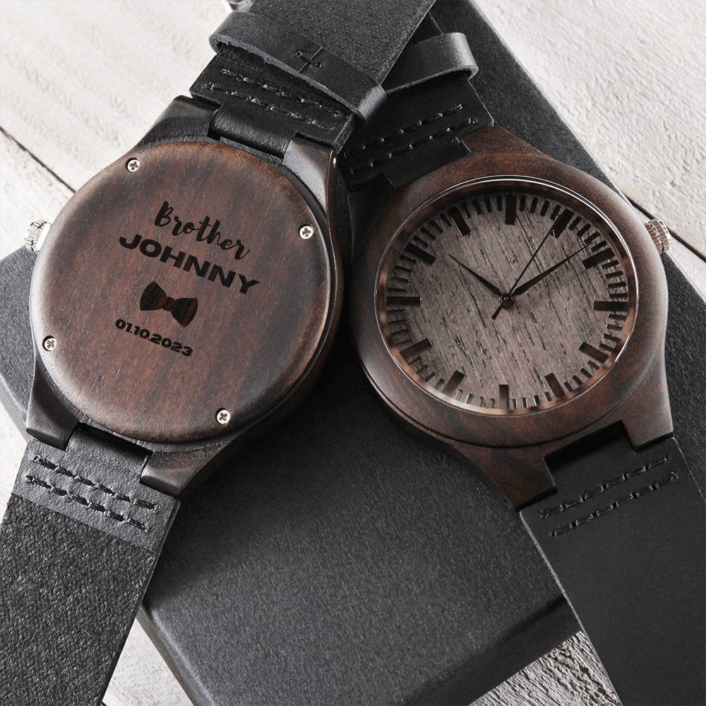 personalized best life ever engraved wood watch for brothers