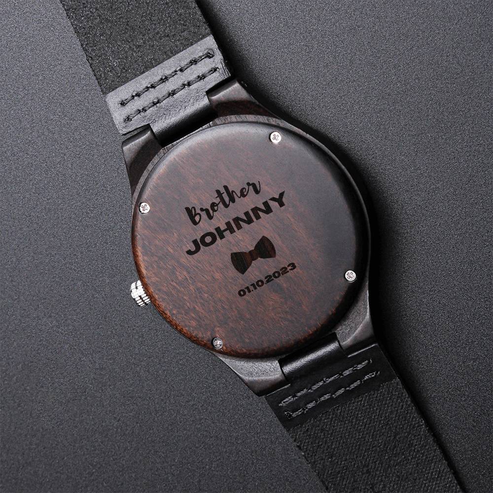 personalized best life ever engraved wood watch for brothers