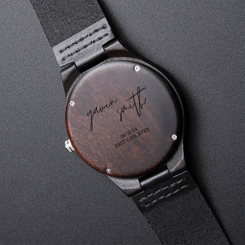 personalized best life ever wooden watch, engraved watch for brothers