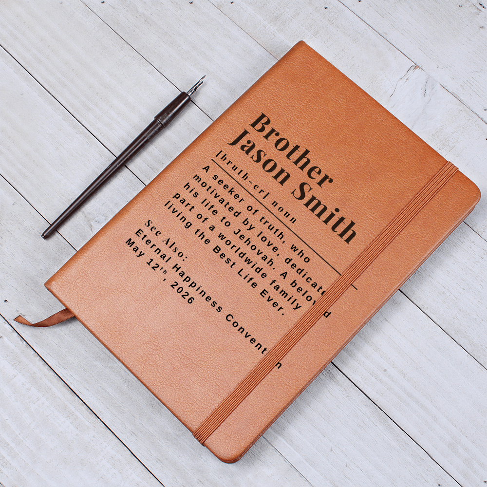 JW Baptism Gift for Brothers - Personalized Dedicated to Jehovah Journal Notebook for Men