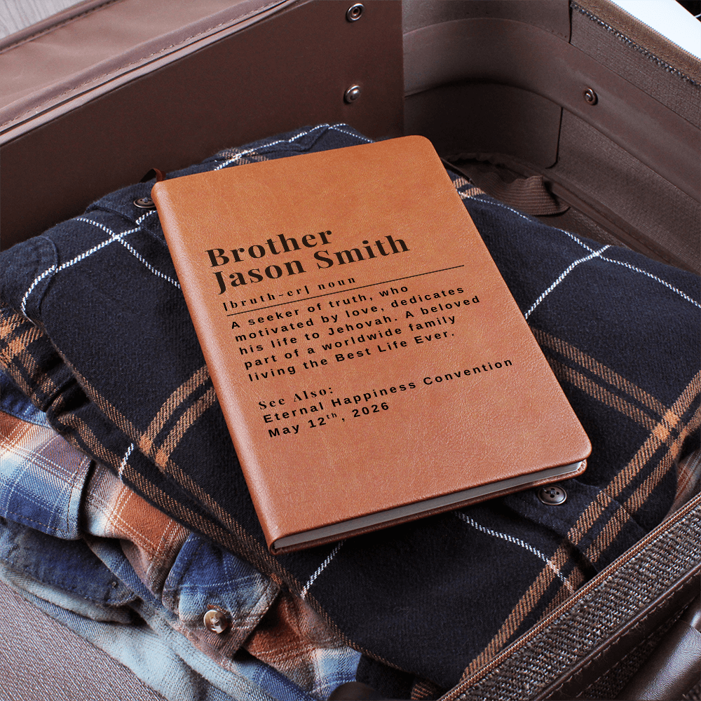 JW Baptism Gift for Brothers - Personalized Dedicated to Jehovah Journal Notebook for Men