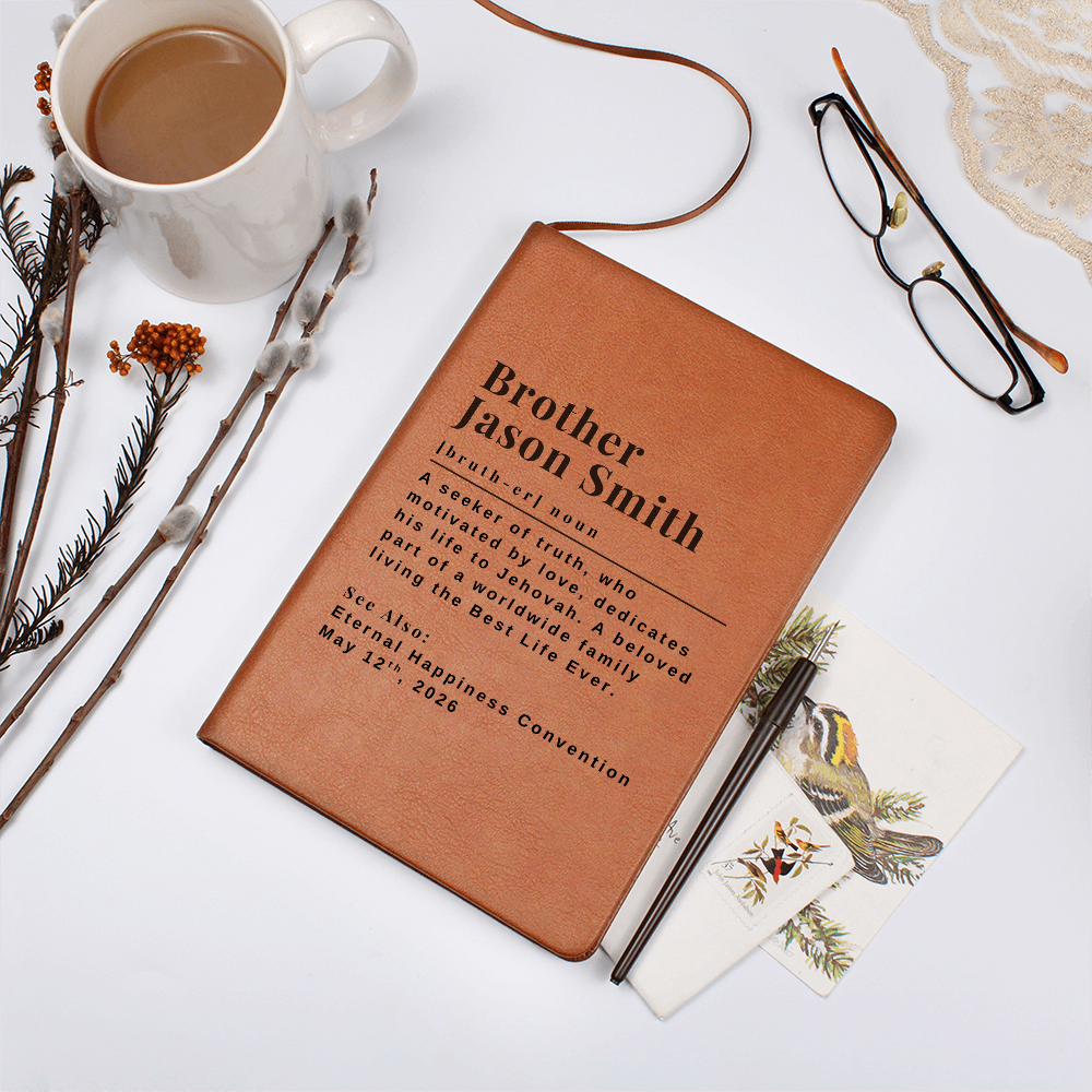 JW Baptism Gift for Brothers - Personalized Dedicated to Jehovah Journal Notebook for Men