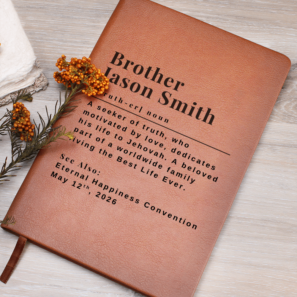 JW Baptism Gift for Brothers - Personalized Dedicated to Jehovah Journal Notebook for Men