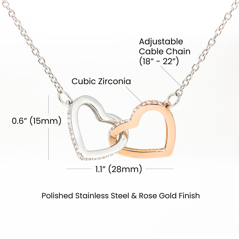 Rose Gold finish, Gold Cubic Zirconia hearts necklace, baptism gift for sisters personalized