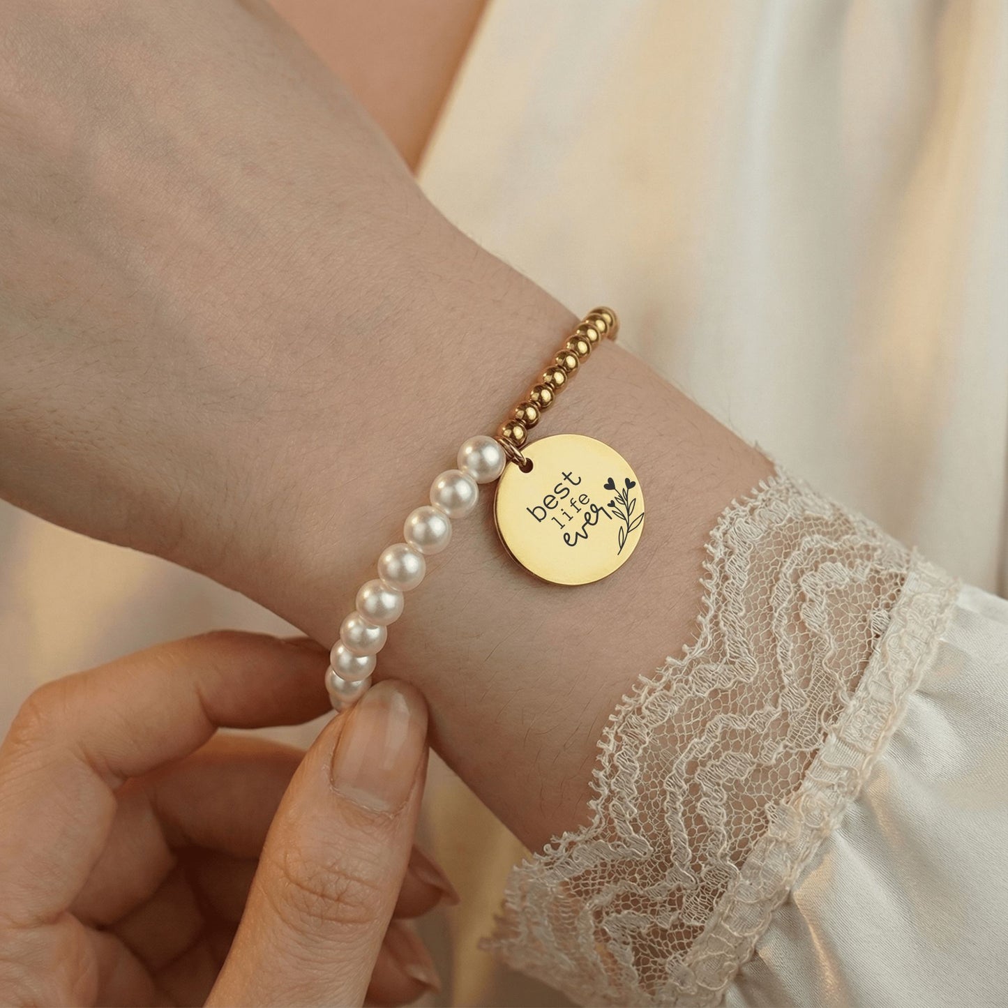 best life ever baptism bracelet for sisters