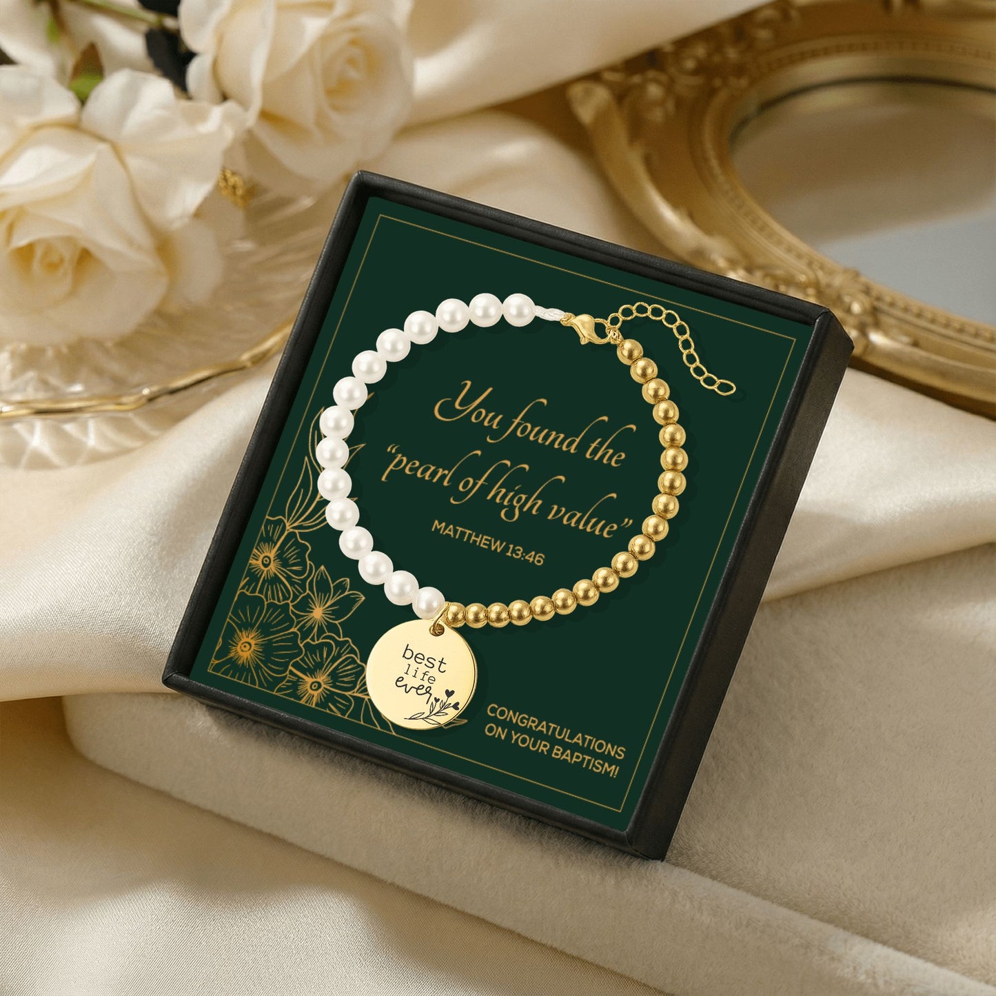 best life ever baptism bracelet for sisters
