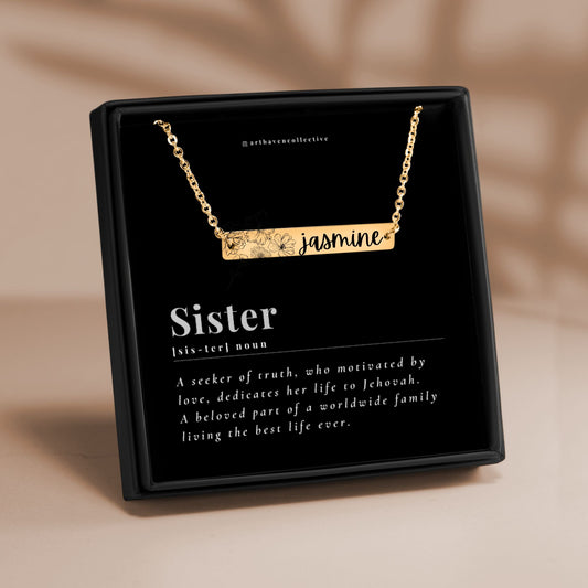 baptism bar necklace for sisters, best life ever baptism gift for women