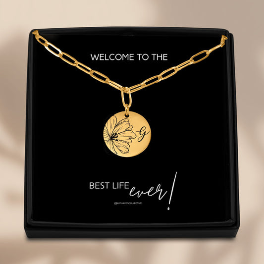 welcome to the best life ever baptism necklace, personalized baptism gift for sisters