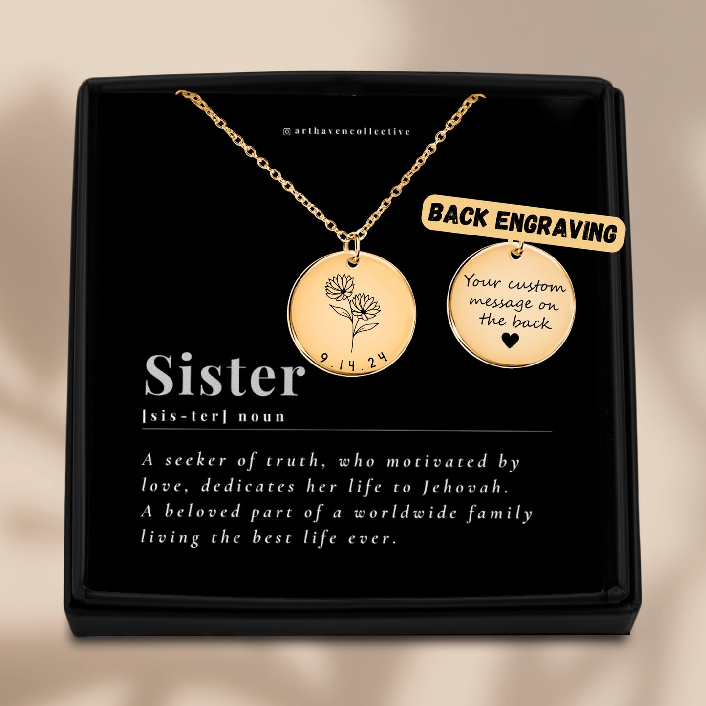 baptism necklace for sisters