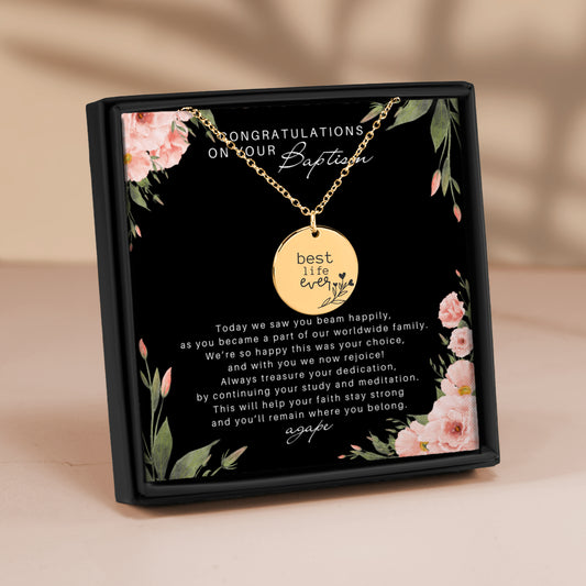 best life ever baptism necklace for sisters