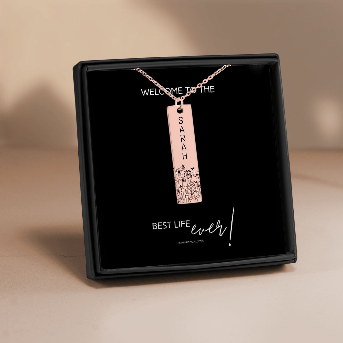 i vertical bar best life ever necklace for sisters