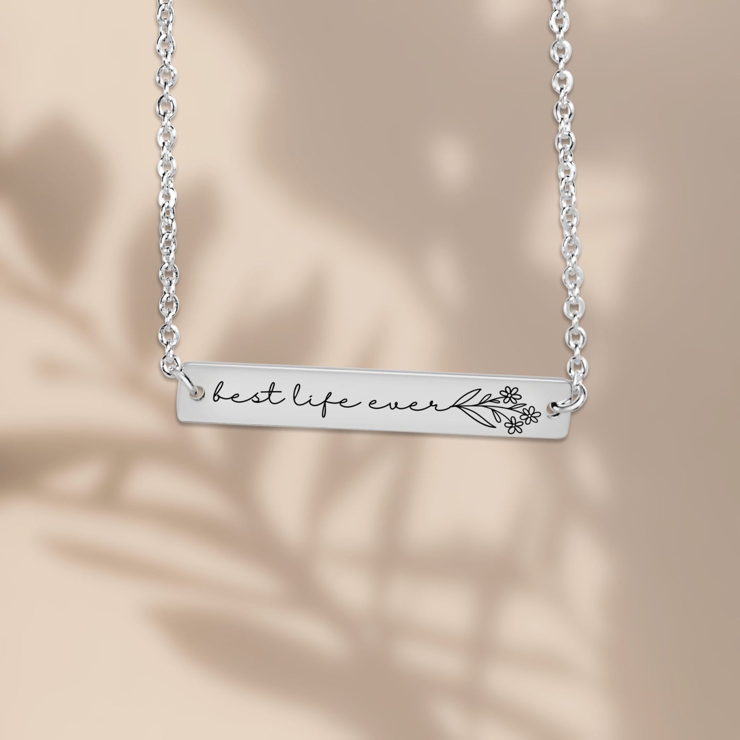 horizontal bar best life ever necklace for sisters