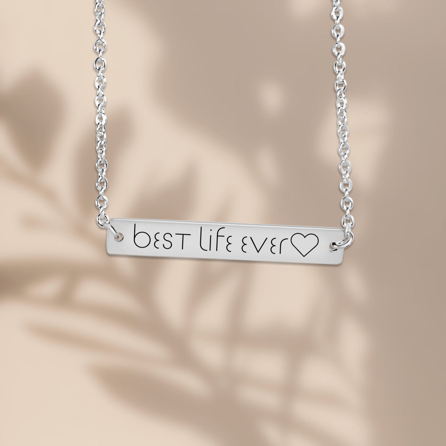 horizontal bar best life ever necklace for sisters