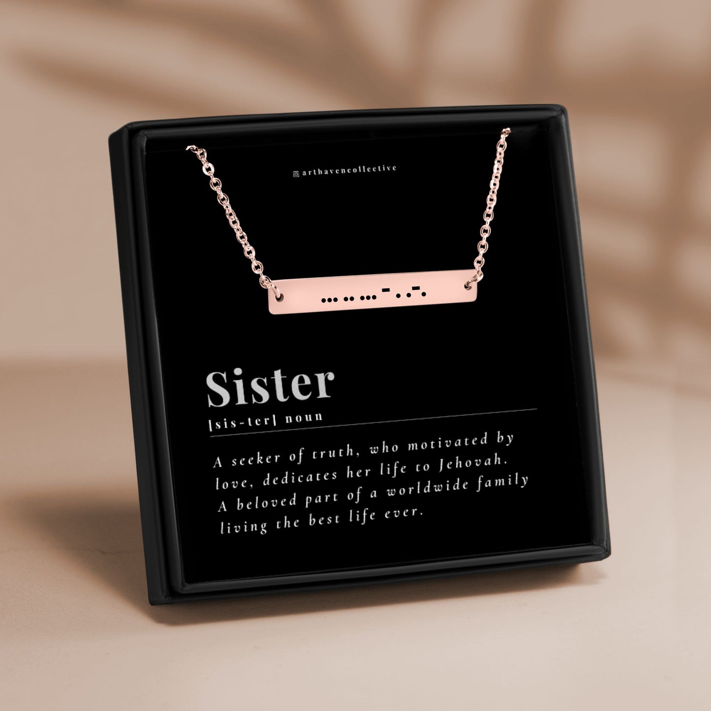 horizontal bar sister morse code necklace, best life ever necklace for sisters