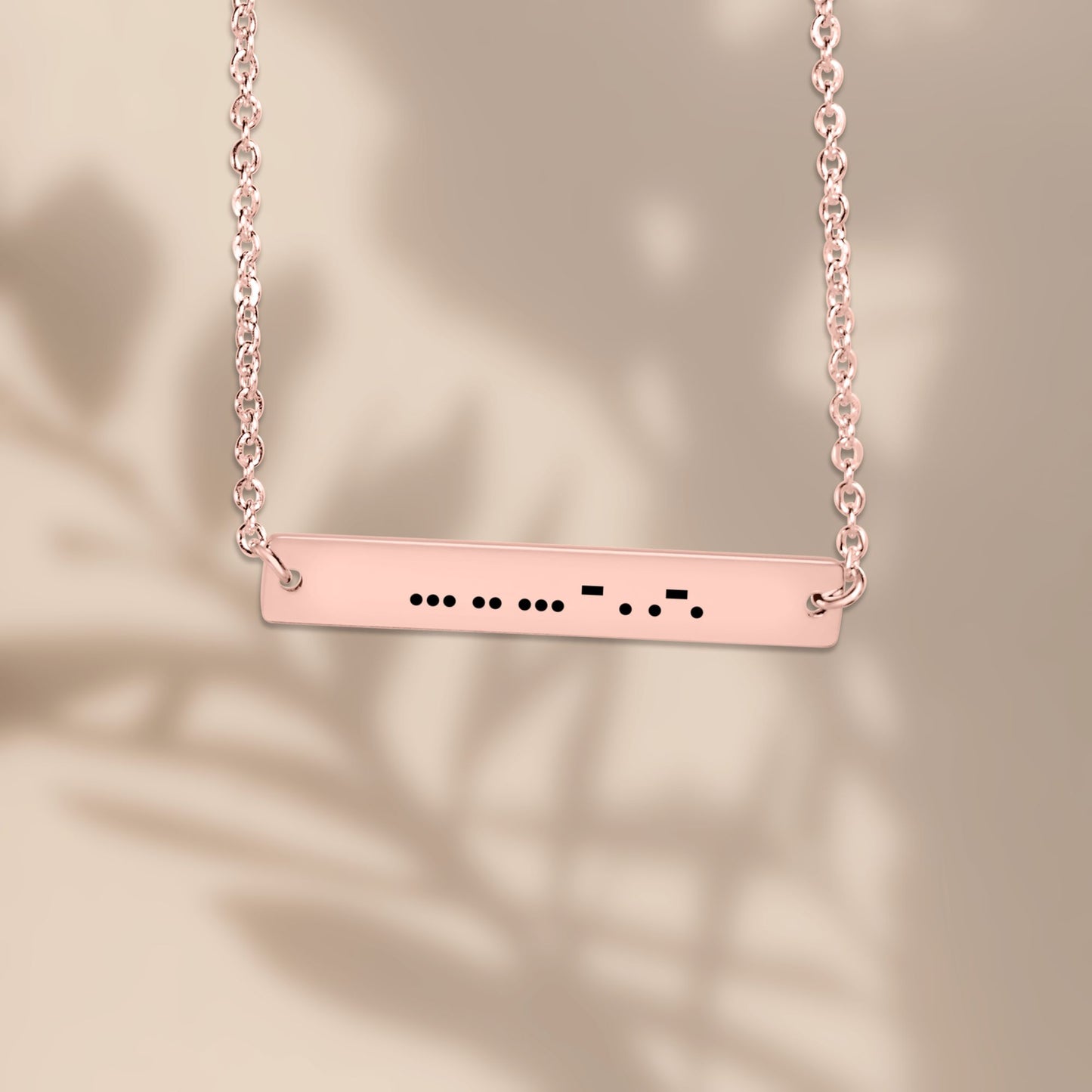 horizontal bar sister morse code necklace, best life ever necklace for sisters