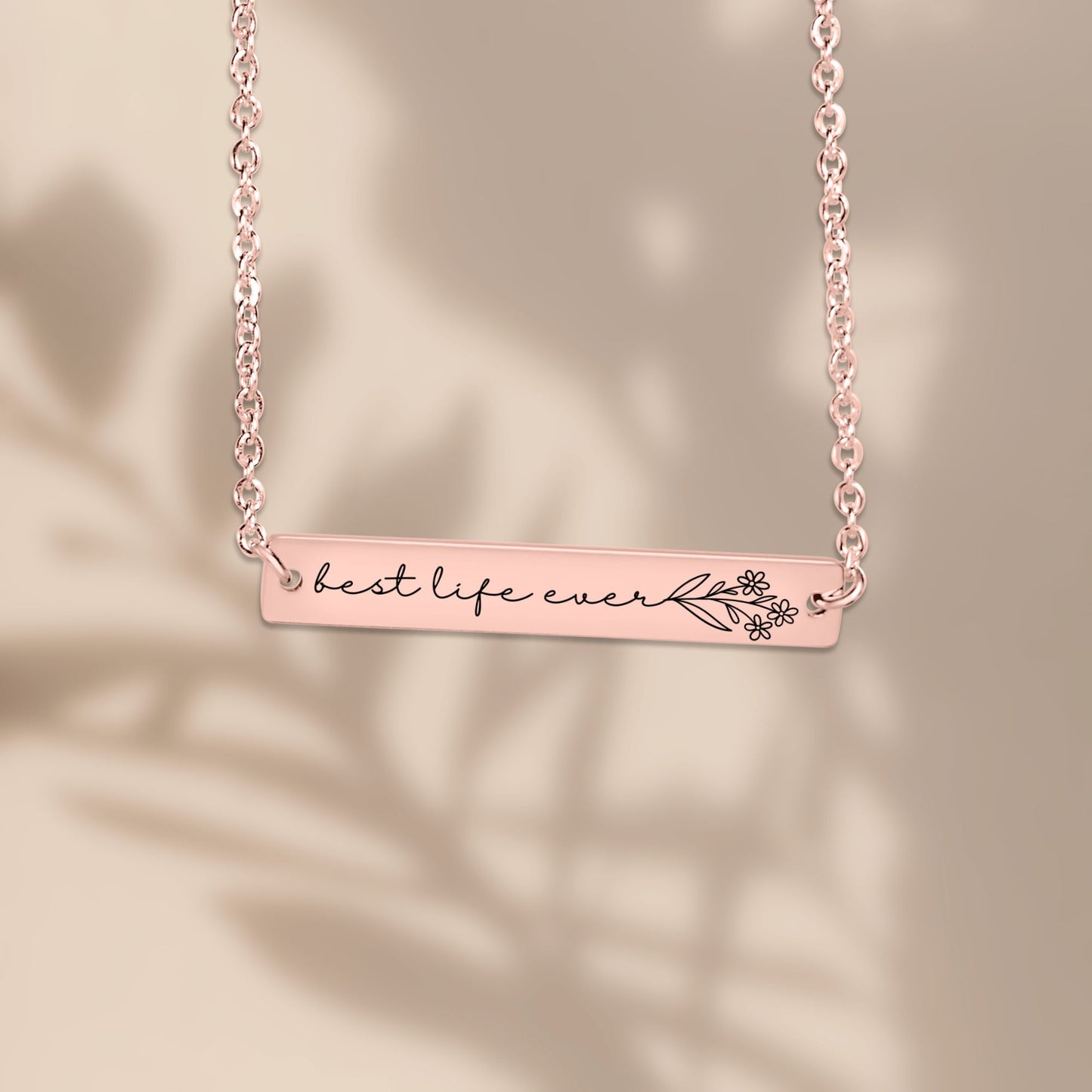 horizontal bar best life ever necklace for sisters